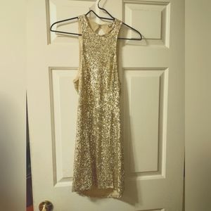Cocktail dress gold sequin size small brand intimately